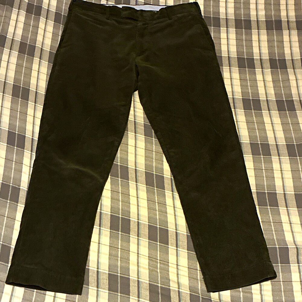 Polo Ralph Lauren Men’s Green Corduroy Stretch Slim Straight Leg Pants 31